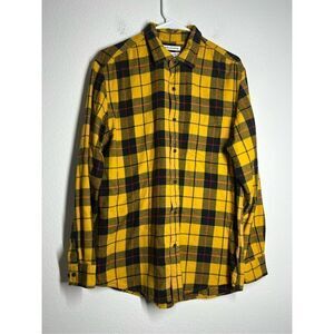 Amazon Essentials Men’s Cotton Plaid Shirt Long Sleeve Regular Fit Buttoned Sz M